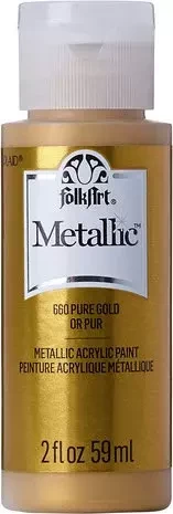 Metallihohtomaali kulta - Folkart Metallic Pure Gold 59 ml