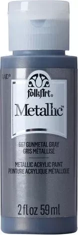 Metallihohtomaali harmaa - Folkart Metallic Gunmetal Gray 59 ml