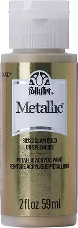 Metallihohtomaali kulta - Folkart Metallic Glam Gold 59 ml