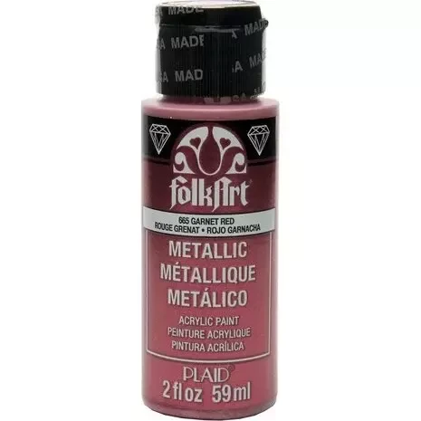 Metallihohtomaali punainen - Folkart Metallic Garnet Red 59 ml