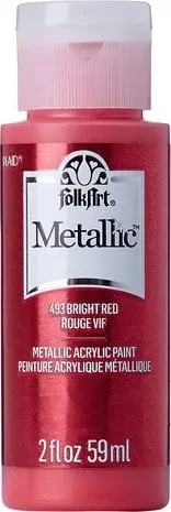 Metallihohtomaali punainen - Folkart Metallic Bright Red 59 ml