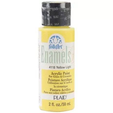 Lasimaali keltainen - Folkart Enamel Glass Yellow Light 59 ml
