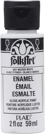 Lasimaali valkoinen - Folkart Enamel Glass Wicker White 59 ml