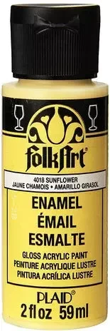 Lasimaali keltainen - Folkart Enamel Glass Sunflower 59 ml