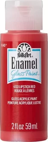 Lasimaali punainen - Folkart Enamel Glass Lipstick Red 59 ml