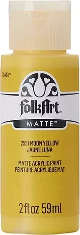 Matta akryylimaali keltainen - FolkArt Matte - Moon Yellow 59 ml