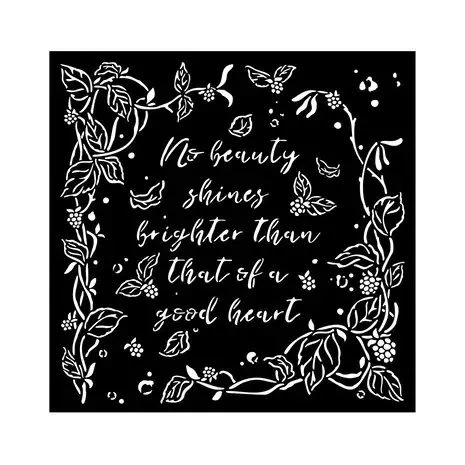 Sabluuna 18x18 cm -  Frame with Leaves Stamperia Thick Stencil
