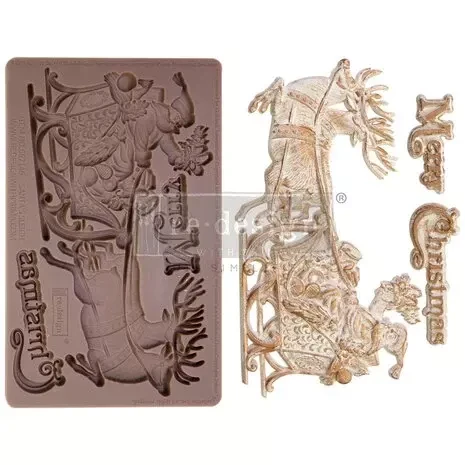Koristemuotti 12x20 cm - Santa's Sleigh Re-Design with Prima Decor Mould