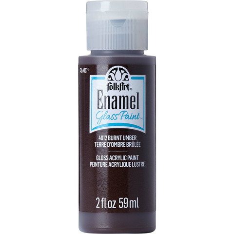 Lasimaali ruskea - Folkart Enamel Glass Burnt Umber 59 ml
