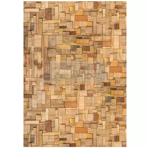 Decoupage-kuitupaperi 59x84 cm - Re-Design Decoupage Fiber Wood Cubism