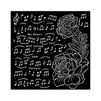 Sabluuna 18x18 cm - Music and Peony Stamperia Thick Stencil