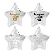 Tähtikoriste - Ensimmäinen jouluni - 8 cm - Kirkas