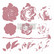 Leimasin - 30 x 30 cm - Prima Re-design Decor Stamp - Mystic Rose