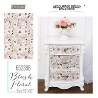 Decoupage-arkki - 48x76 cm - Blush Floral - Prima Redesign Tissue Paper