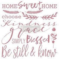 Leimasinsetti - 30x30 cm - Prima Re-design Decor Stamp - Inspired Words