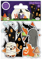 Vanerikoristeet - Happy Haunting Wood Shapes