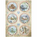 Decoupage-paperi A4 - Stamperia Rice Romantic Cozy Winter Blue Rounds