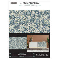 Decoupage-kuitupaperi 59x84 cm -  Blue Wallpaper Re-Design Decoupage Fiber Paper