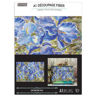 Decoupage-kuitupaperi 59x84 cm - Enchanting Iris Re-Design Decoupage Fiber Paper