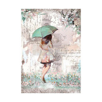 Decoupage-kuitupaperi 59x84 cm - Rainy Afternoon Re-Design Decoupage Fiber Paper