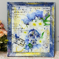 Vesisiirtokuva 31x47 cm - Dress My Craft Transfer Me Blue Tulips