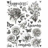 Siirtokuva 30x20 cm - Simple Stories Simple Vintage Essentials Rub-Ons Botanicals