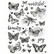 Siirtokuva 30x20 cm - Simple Stories Simple Vintage Essentials Rub-Ons Butterflies