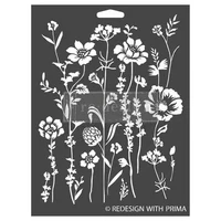 Sabluuna 22x30 cm - Re-Design with Prima 3D Decor Stencils Meadow Bloom