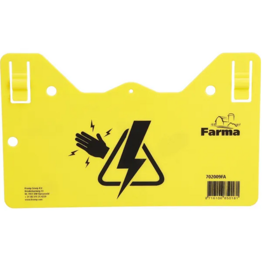Sähköaidasta varoittava kyltti, Farma