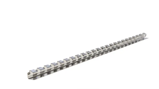 Koukkulista 100 cm PVC-verholle, ruostumaton teräs