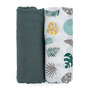 Isot harsot, bambupuuvilla, Petite, 120x120cm, Misty Green Leaves