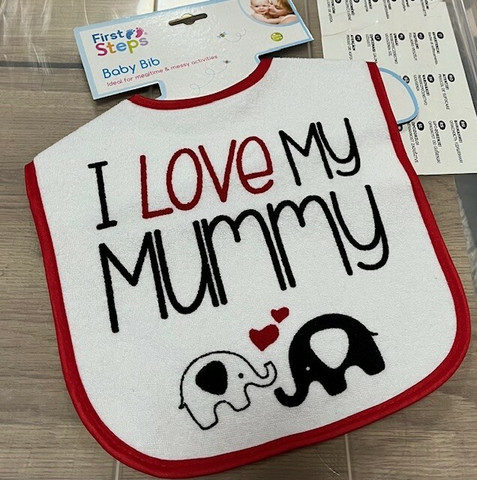 Mussukat -ruokalappu, i Love Mummy