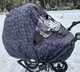 Vaunusadesuoja säilytyspussilla, Nordbaby, tummaharmaa-kuvio