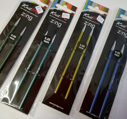KnitPro Zing alumiini pyöröpuikkokärjet 3.0 - 5.0 mm