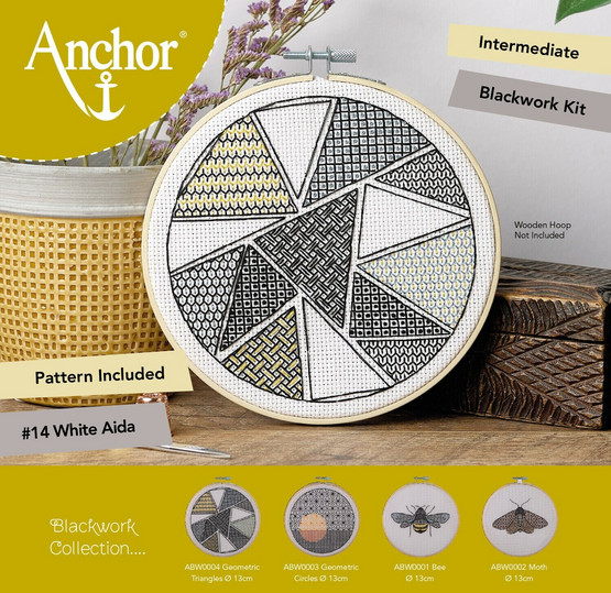 Anchor Blackwork Kit -kirjontapaketit