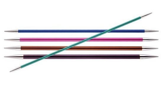 KnitPro Zing sukkapuikot, 15 cm, 2.0 - 4.0 mm, alumiini