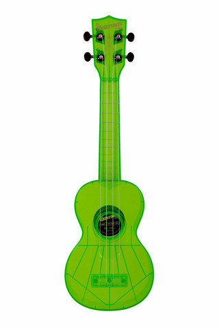 Ukulele sopraano Kala Waterman fluorescent Green