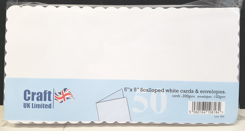 Craft UK - Korttipohja, valkoinen piparireuna, 5