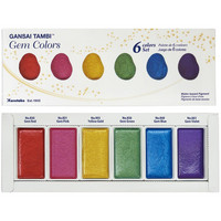 ZIG Kuretake Gansai Tambi Gem Colors, Japanilaiset vesivärit, 6väriä