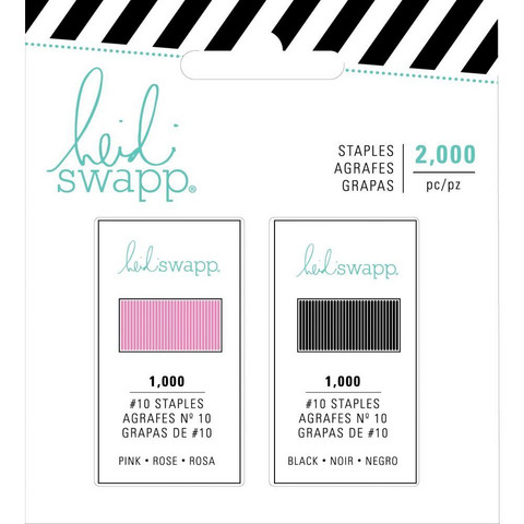 Heidi Swapp - Memory Planner Mini Stapler Refill, Pink & Black, Niitit