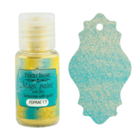 Fabrika Decoru - Magic Paint With Effect, Helmiäisvärijauhe,15 ml, Turquoise with gold
