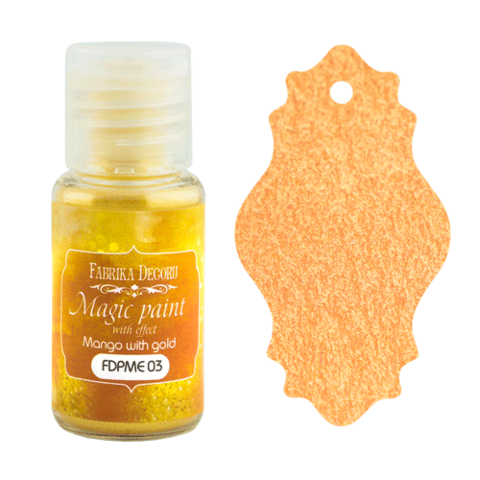 Fabrika Decoru - Magic Paint With Effect, Helmiäisvärijauhe,15 ml, Mango with gold