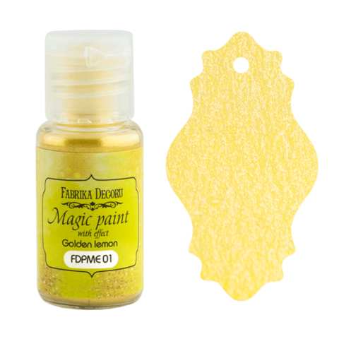 Fabrika Decoru - Magic Paint With Effect, Helmiäisvärijauhe,15 ml, Golden lemon