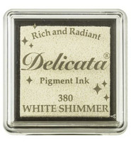 Tsukineko - Delicata Pigment Ink, White Shimmer, Leimasinmuste
