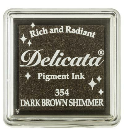 Tsukineko - Delicata Pigment Ink, Dark Brown Shimmer, Leimasinmuste