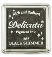 Tsukineko - Delicata Pigment Ink, Black Shimmer, Leimasinmuste