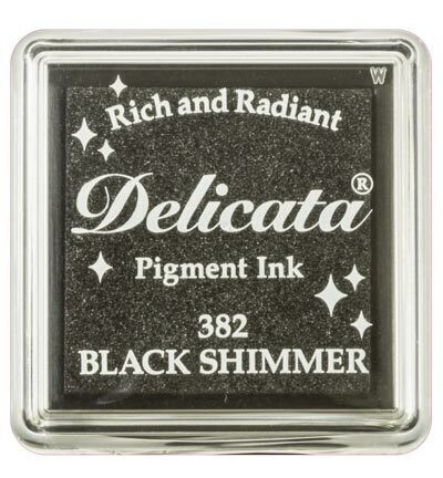 Tsukineko - Delicata Pigment Ink, Black Shimmer, Leimasinmuste