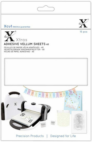 Xcut - Adhesive Vellum Sheets, A5, 15 arkkia