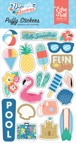 Echo Park - Dive Into Summer, Puffy Stickers
