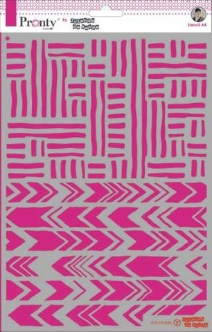 Pronty Crafts - Stripes Stencil A4, Sapluuna